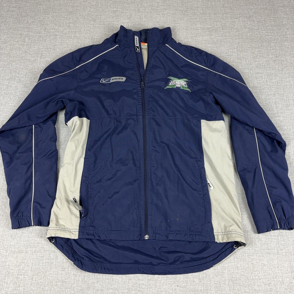 Florida Everblades Jacket Mens Small Blue Hockey Nike Bauer Full Zip Warm Up